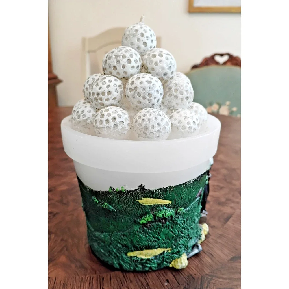 Novelty Golf Figural Wax Candle Sculpted Bag Clubs Balls Gift Sports Decor